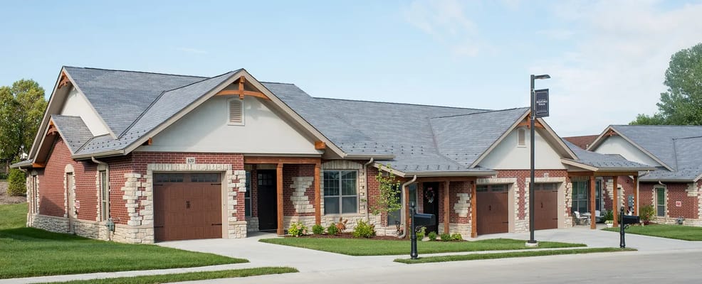 Exterior view of residential-style senior living units