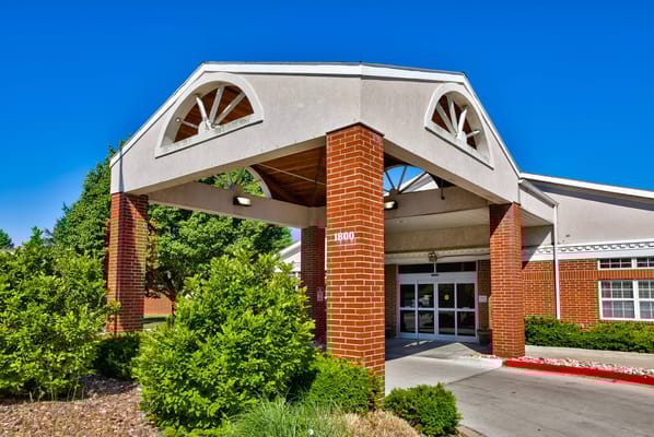 The building entrance of the rehabilitation center