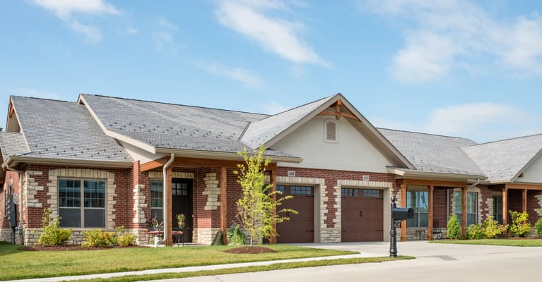 Exterior view of a residential building in a senior living facility