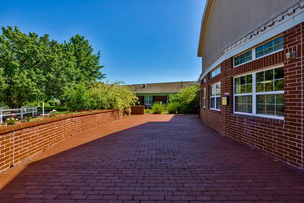 Outdoor pathway leading to the facility