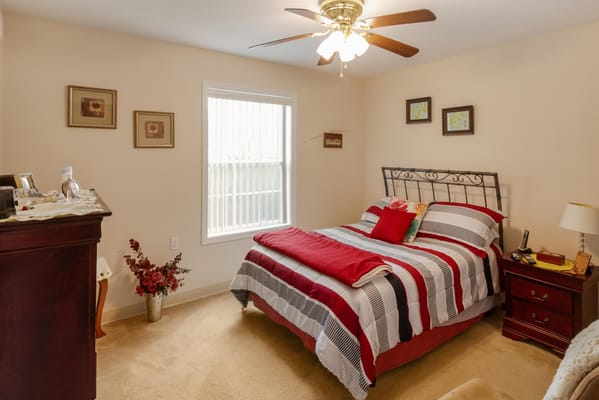 Cozy bedroom with a bed and decorative items