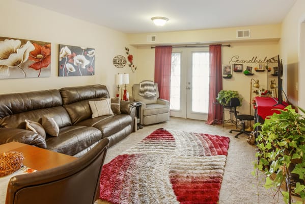 Cozy living room in a senior living facility