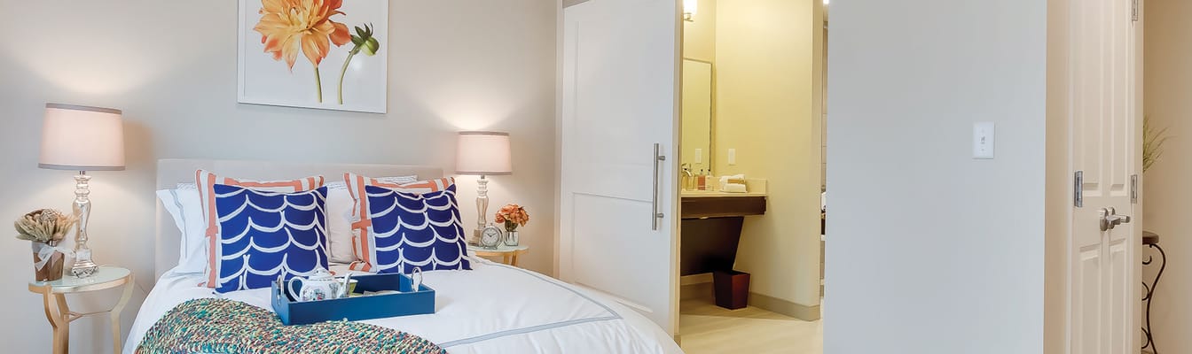 A bright and well-decorated resident room