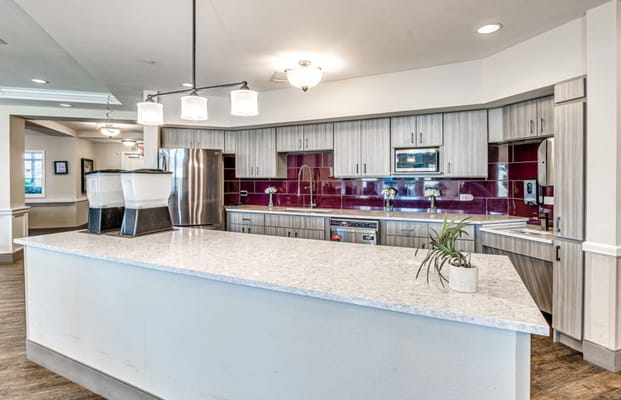 Modern kitchen in a senior living facility