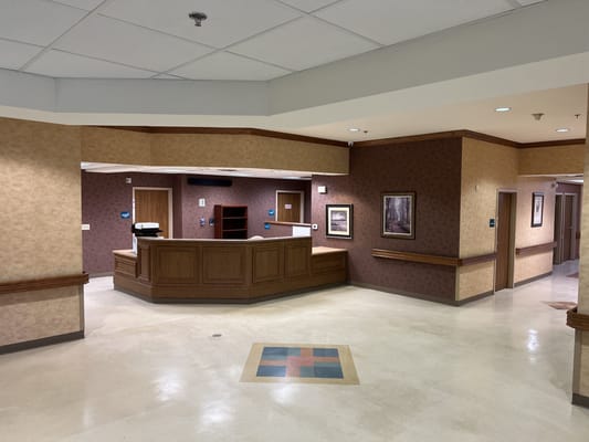 Interior reception area of a nursing home