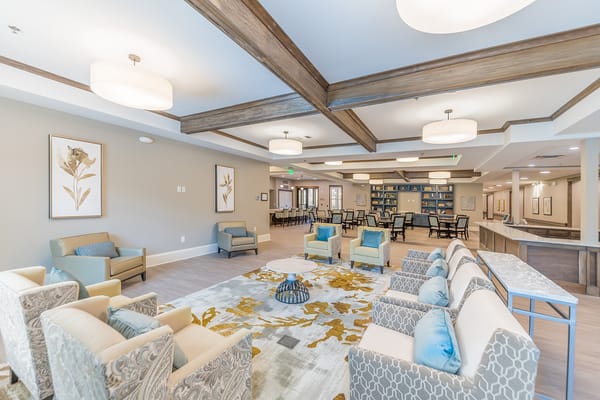 Common area with seating and natural light