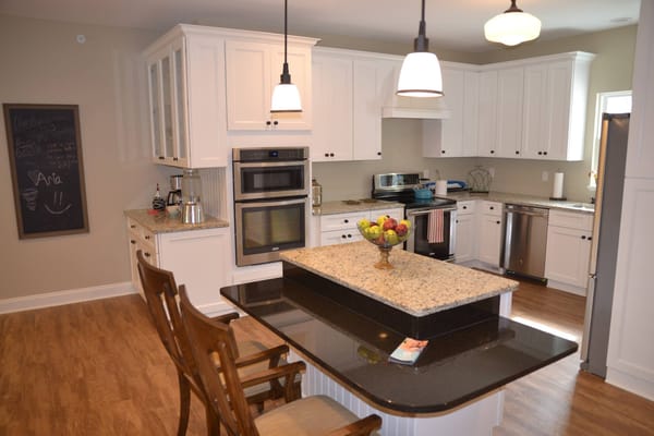 Modern kitchen interior with granite countertops