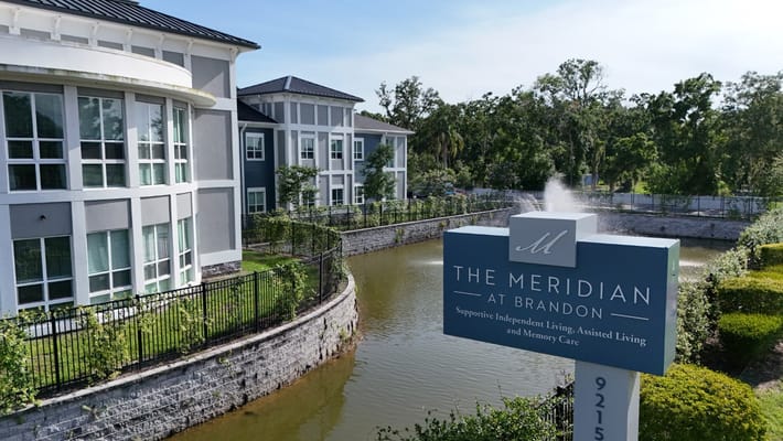 Exterior view of The Meridian at Brandon by the water