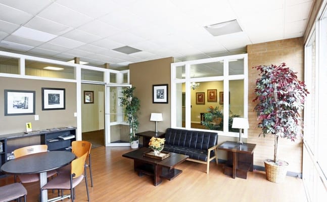 Interior view of a common area in a senior living facility