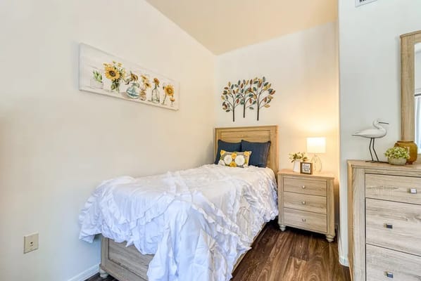 Cozy private resident room with decorative elements