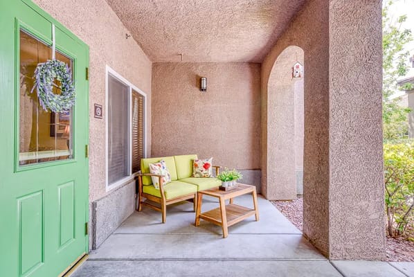 Comfortable seating area near the entrance of the facility