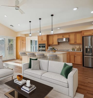Bright modern kitchen in a senior living facility