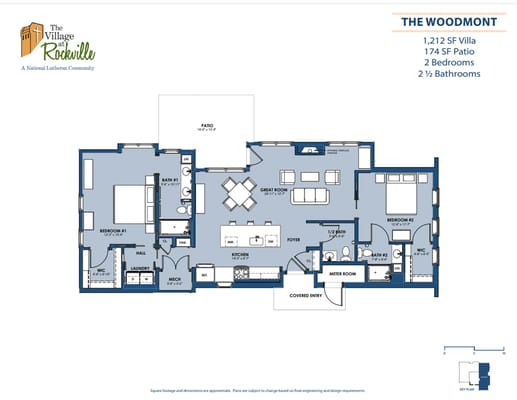 Architectural floor plan of The Woodmont villa