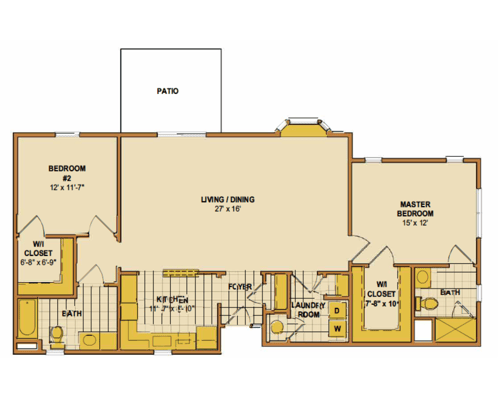 Architectural floor plan of a residential unit