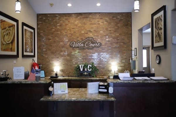 Interior reception area of Villa Court Assisted Living