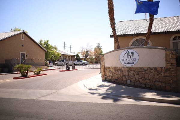 Entrance to Villa Court Assisted Living facility