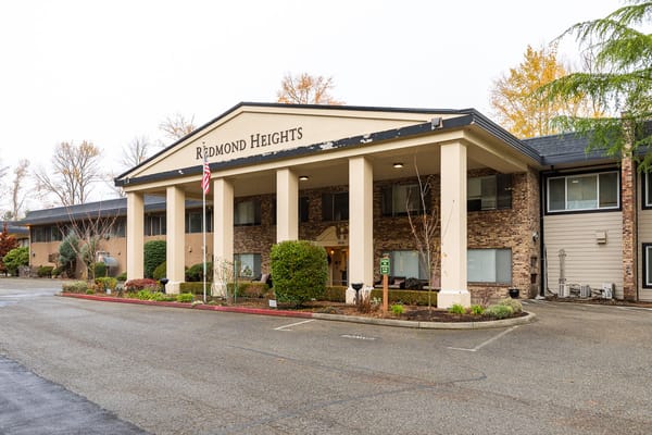 Exterior view of Redmond Heights Senior Living building