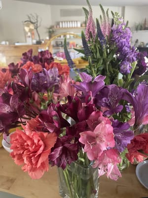 A vibrant arrangement of flowers on a table