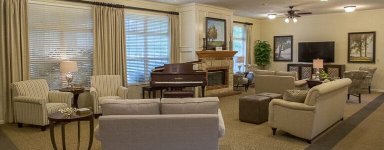 Bright common area with comfortable seating