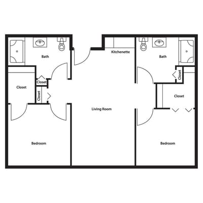 Architectural floor plan of a facility unit