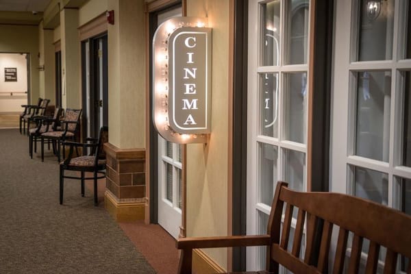 Interior view of a facility cinema area