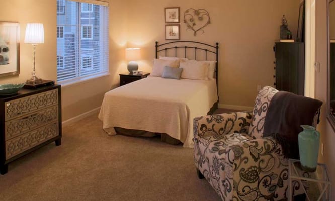Cozy bedroom in an assisted living facility