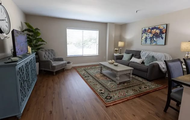 Cozy living room in a senior living facility
