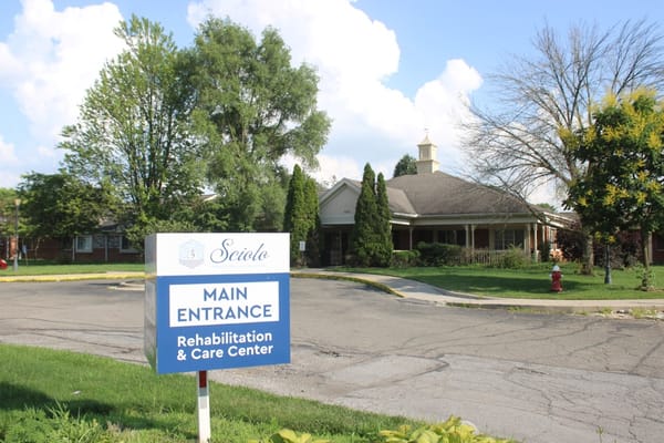 Main entrance sign of The Villas of Scioto Rehabilitation and Care Center