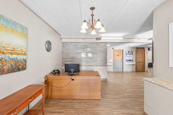 Interior view of the facility lobby area