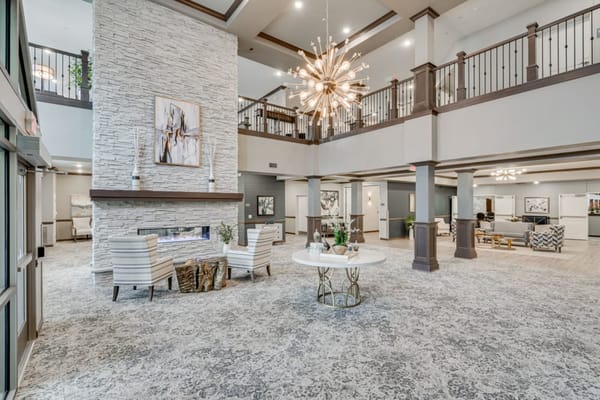 Bright interior common area with modern decor