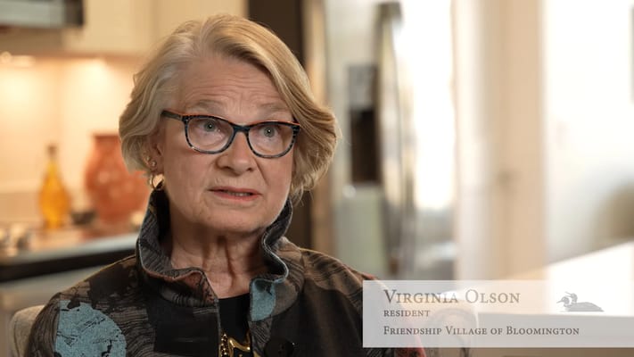 Resident Virginia Olson in a cozy indoor setting