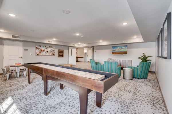 Common area with seating and game table