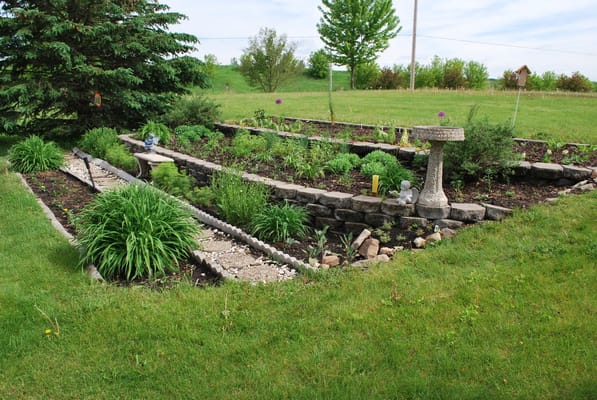 Beautiful outdoor garden space with pathways and greenery