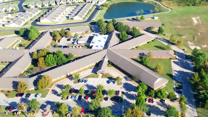 Aerial view of the Forest Hills Care and Rehab campus