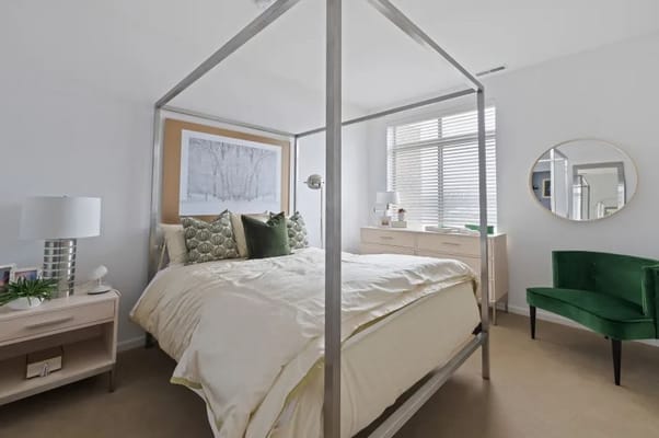 Modern private resident bedroom with stylish decor