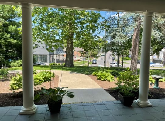 View of the pathway leading outdoors from the facility
