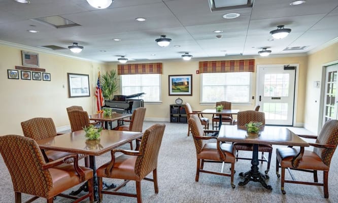 Cozy common area with seating and natural light