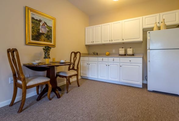 Cozy kitchen area in resident living space