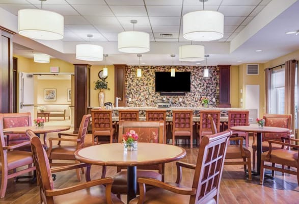 Interior view of a dining area in the facility