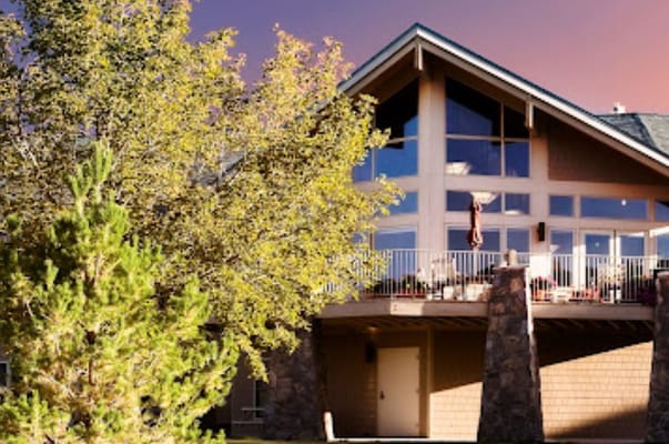Exterior view of the Birchwood at Hillcrest building with landscaping