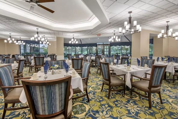 Elegant dining room set for a meal service