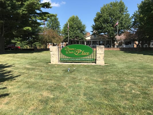 Sign for Brown Deer Place, senior living community