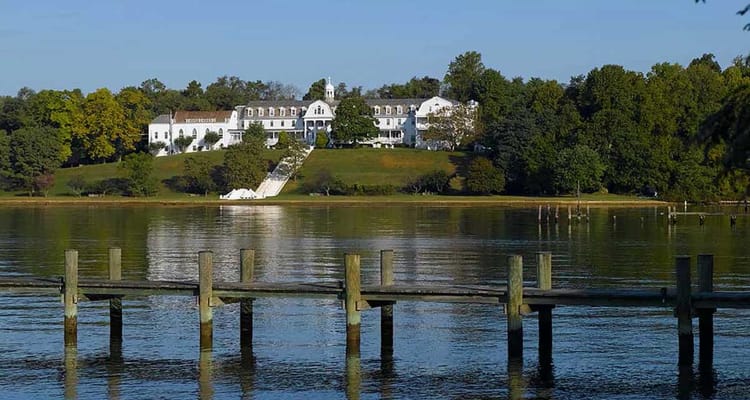 Scenic view of the facility by the water