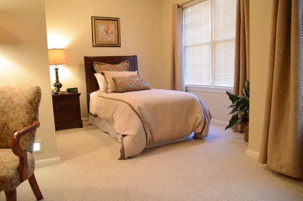 Cozy interior of a private resident room