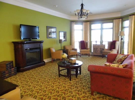 Bright common area with comfortable seating