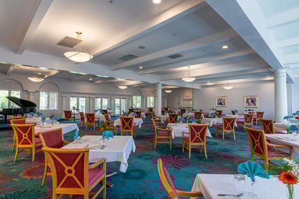 Elegant dining room set for a meal service