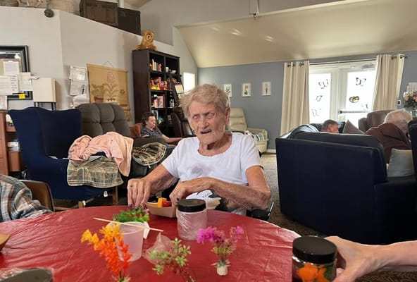 Residents participating in an activity in a common area