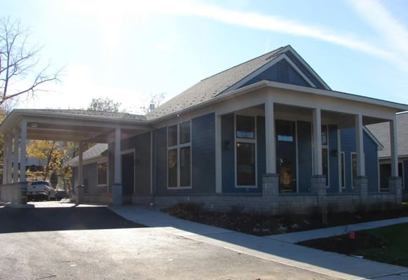 Modern exterior of Forest View at Fayette senior living facility