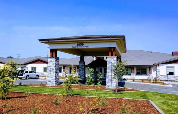 Exterior view of the assisted living facility entrance