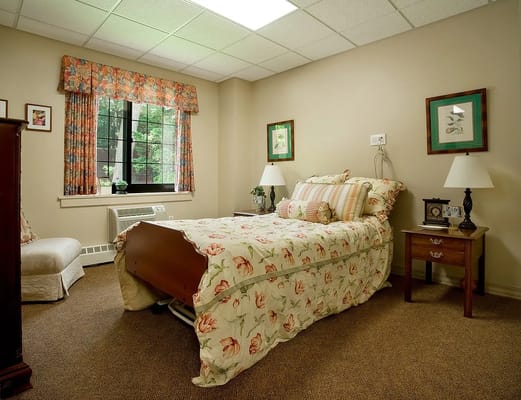 Cozy bedroom in a senior living facility